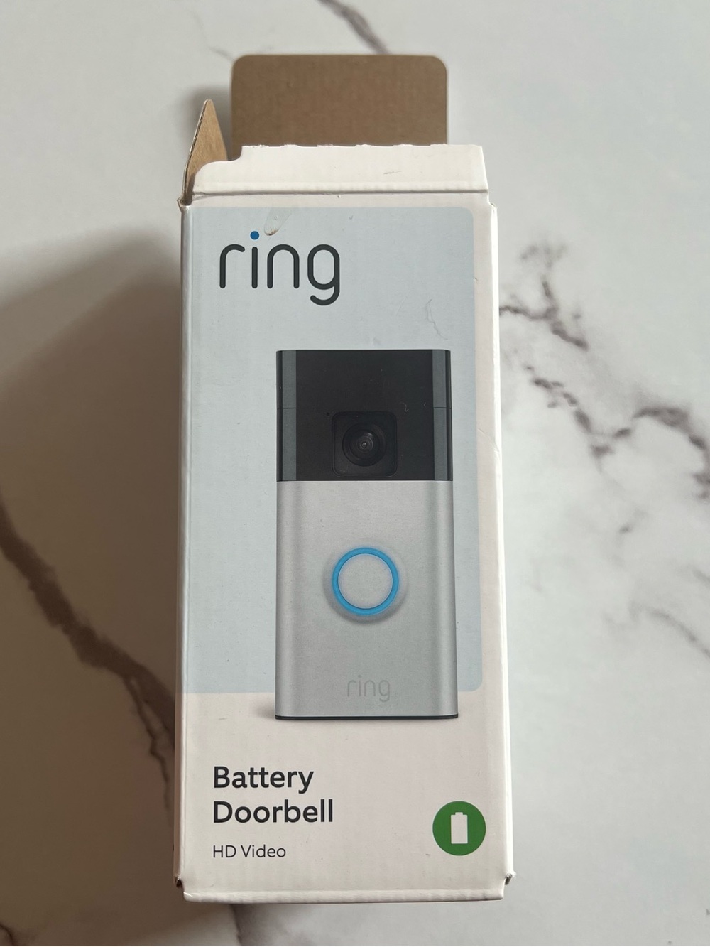 Ring Battery Doorbell in Silver with Blue Accent